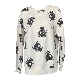 Sanrio Chococat Sweatshirt Cream Black Pullover Sweater Size S